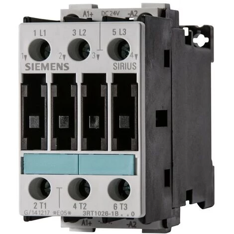 Siemens 3RT1026-1BB40 Contacteur 3NO 24VDC 25A - Gris 1 Siemens 3RT1026-1BB40 Contacteur 3NO 24VDC 25A - Gris