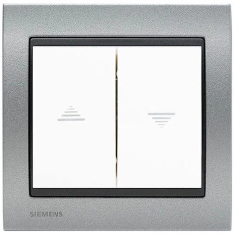 Interrupteur Volet Roulant Blanc Delta Iris + Plaque Métal Texturé Alu Silver - SIEMENS - SIEMENS 1 Interrupteur Volet Roulant Blanc Delta Iris + Plaque Métal Texturé Alu Silver - SIEMENS - SIEMENS
