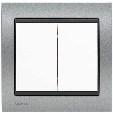 Va Et Vient Blanc Delta Iris + Plaque Métal Texturé Alu Silver - SIEMENS - SIEMENS 1 Va Et Vient Blanc Delta Iris + Plaque Métal Texturé Alu Silver - SIEMENS - SIEMENS