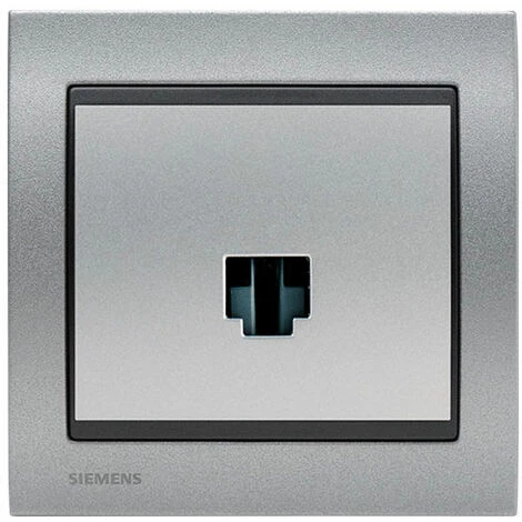 Prise Informatique RJ45 Silver Delta Iris + Plaque Métal Texturé Alu Silver - SIEMENS - SIEMENS 1 Prise Informatique RJ45 Silver Delta Iris + Plaque Métal Texturé Alu Silver - SIEMENS - SIEMENS