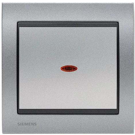 Va Et Vient Lumineux Silver Delta Iris + Plaque Métal Texturé Alu Silver - SIEMENS - SIEMENS 1 Va Et Vient Lumineux Silver Delta Iris + Plaque Métal Texturé Alu Silver - SIEMENS - SIEMENS