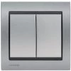 Double Va Et Vient Silver Delta Iris + Plaque Métal Texturé Alu Silver - SIEMENS - SIEMENS