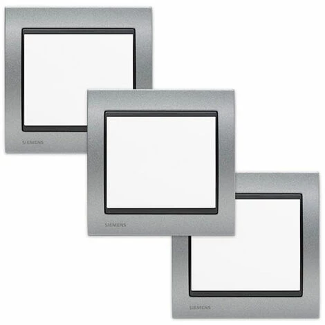 LOT 3 Va Et Vient Blanc Delta Iris + Plaque Métal Texturé Alu Silver - SIEMENS - SIEMENS 1 LOT 3 Va Et Vient Blanc Delta Iris + Plaque Métal Texturé Alu Silver - SIEMENS - SIEMENS