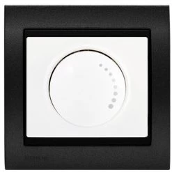 Va Et Vient Variateur 500W Blanc Delta Iris + Plaque Métal Texturé Alu Noir - SIEMENS - SIEMENS