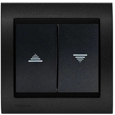 Interrupteur Volet Roulant Anthracite Delta Iris + Plaque Métal Texturé Alu Noir - SIEMENS - SIEMENS 1 Interrupteur Volet Roulant Anthracite Delta Iris + Plaque Métal Texturé Alu Noir - SIEMENS - SIEMENS