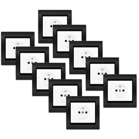 LOT 10 Prise 2P+T Blanc Delta Iris + Plaque Métal Texturé Alu Noir - SIEMENS - SIEMENS 1 LOT 10 Prise 2P+T Blanc Delta Iris + Plaque Métal Texturé Alu Noir - SIEMENS - SIEMENS