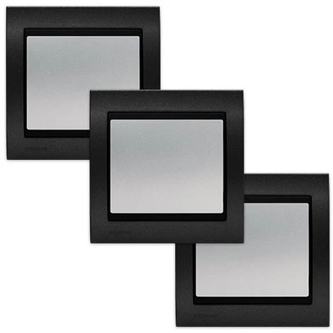 LOT 3 Va Et Vient Silver Delta Iris + Plaque Métal Texturé Alu Noir - SIEMENS - SIEMENS 1 LOT 3 Va Et Vient Silver Delta Iris + Plaque Métal Texturé Alu Noir - SIEMENS - SIEMENS