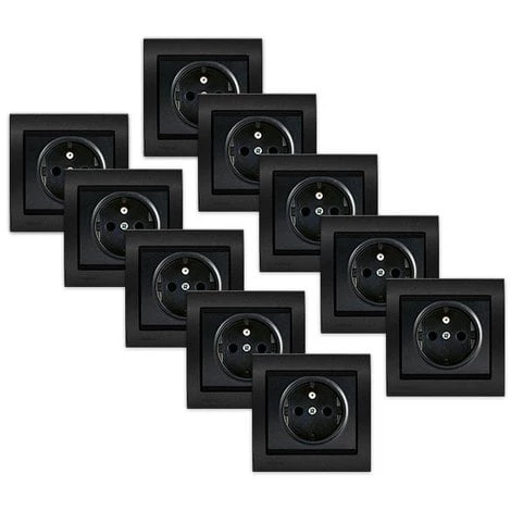 LOT 10 Prise 2P+T Anthracite Delta Iris + Plaque Métal Texturé Alu Noir - SIEMENS - SIEMENS 1 LOT 10 Prise 2P+T Anthracite Delta Iris + Plaque Métal Texturé Alu Noir - SIEMENS - SIEMENS