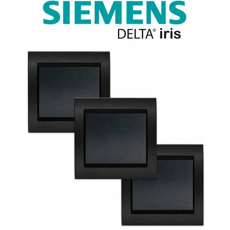 LOT 3 Va Et Vient Anthracite Delta Iris + Plaque Métal Texturé Alu Noir - SIEMENS - SIEMENS 2 LOT 3 Va Et Vient Anthracite Delta Iris + Plaque Métal Texturé Alu Noir - SIEMENS - SIEMENS – Image 2