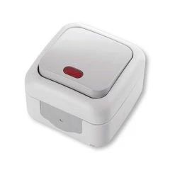 SIEMENS INTERRUPTEUR VA ET VIENT À VOYANT ÉTANCHE COMPLET GRIS IP54 SIE885060