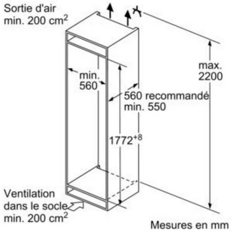 Réfrigérateur Combiné Intégrable à Pantographe 260l - KI86NHFE0 - Siemens 3 Réfrigérateur Combiné Intégrable à Pantographe 260l - KI86NHFE0 - Siemens – Image 3