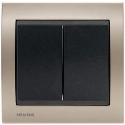 Double Va Et Vient Anthracite Delta Iris + Plaque Métal Champagne - SIEMENS - SIEMENS