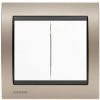 Double Poussoir Blanc Delta Iris + Plaque Métal Champagne - SIEMENS - SIEMENS