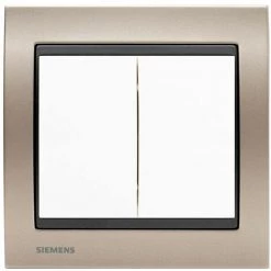 Va Et Vient + Poussoir Blanc Delta Iris + Plaque Métal Champagne - SIEMENS - SIEMENS