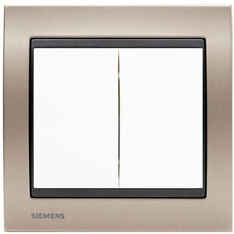 Va Et Vient + Poussoir Blanc Delta Iris + Plaque Métal Champagne - SIEMENS - SIEMENS 1 Va Et Vient + Poussoir Blanc Delta Iris + Plaque Métal Champagne - SIEMENS - SIEMENS