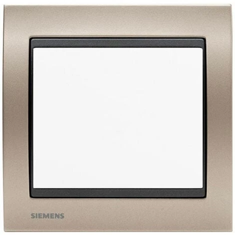 Poussoir Blanc Delta Iris + Plaque Métal Champagne - SIEMENS - SIEMENS 1 Poussoir Blanc Delta Iris + Plaque Métal Champagne - SIEMENS - SIEMENS