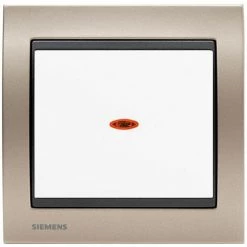 Va Et Vient Lumineux Blanc Delta Iris + Plaque Métal Champagne - SIEMENS - SIEMENS