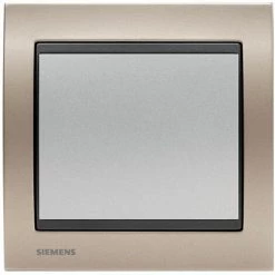 Poussoir Silver Delta Iris + Plaque Métal Champagne - SIEMENS - SIEMENS