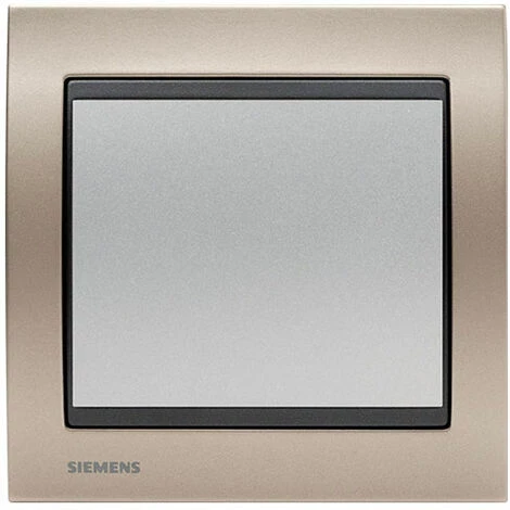 Poussoir Silver Delta Iris + Plaque Métal Champagne - SIEMENS - SIEMENS 1 Poussoir Silver Delta Iris + Plaque Métal Champagne - SIEMENS - SIEMENS