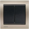 Double Poussoir Anthracite Delta Iris + Plaque Métal Champagne - SIEMENS - SIEMENS