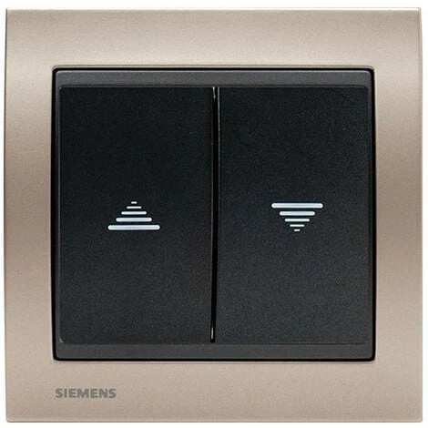 Interrupteur Volet Roulant Anthracite Delta Iris + Plaque Métal Champagne - SIEMENS - SIEMENS 1 Interrupteur Volet Roulant Anthracite Delta Iris + Plaque Métal Champagne - SIEMENS - SIEMENS