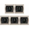 LOT 5 Prise 2P+T Anthracite Delta Iris + Plaque Métal Champagne - SIEMENS - SIEMENS