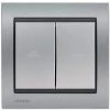 Interrupteur Volet Roulant Silver Delta Iris + Plaque Métal Texturé Alu Silver - SIEMENS - SIEMENS