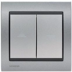 Interrupteur Volet Roulant Silver Delta Iris + Plaque Métal Texturé Alu Silver - SIEMENS - SIEMENS