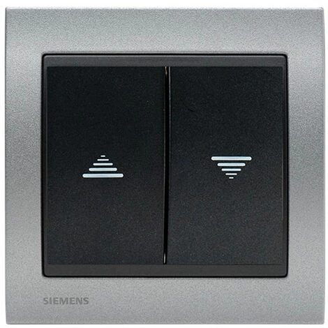 Interrupteur Volet Roulant Anthracite Delta Iris + Plaque Métal Texturé Alu Silver - SIEMENS - SIEMENS 1 Interrupteur Volet Roulant Anthracite Delta Iris + Plaque Métal Texturé Alu Silver - SIEMENS - SIEMENS
