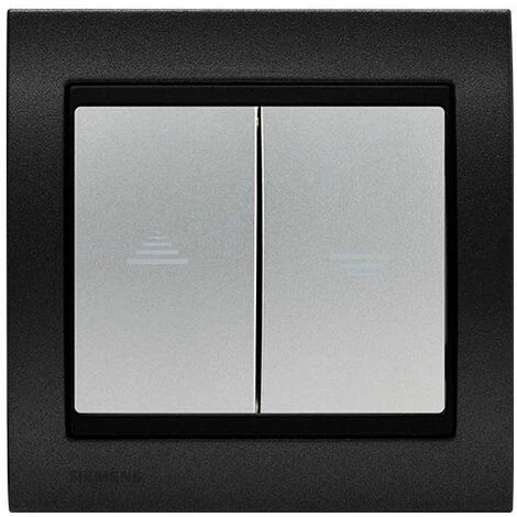 Interrupteur Volet Roulant Silver Delta Iris + Plaque Métal Texturé Alu Noir - SIEMENS - SIEMENS 1 Interrupteur Volet Roulant Silver Delta Iris + Plaque Métal Texturé Alu Noir - SIEMENS - SIEMENS
