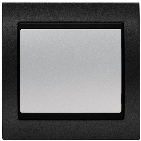 Poussoir Silver Delta Iris + Plaque Métal Texturé Alu Noir - SIEMENS - SIEMENS 1 Poussoir Silver Delta Iris + Plaque Métal Texturé Alu Noir - SIEMENS - SIEMENS