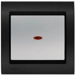 Va Et Vient Lumineux Silver Delta Iris + Plaque Métal Texturé Alu Noir - SIEMENS - SIEMENS